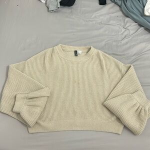 Cropped drop shoulder sweater
